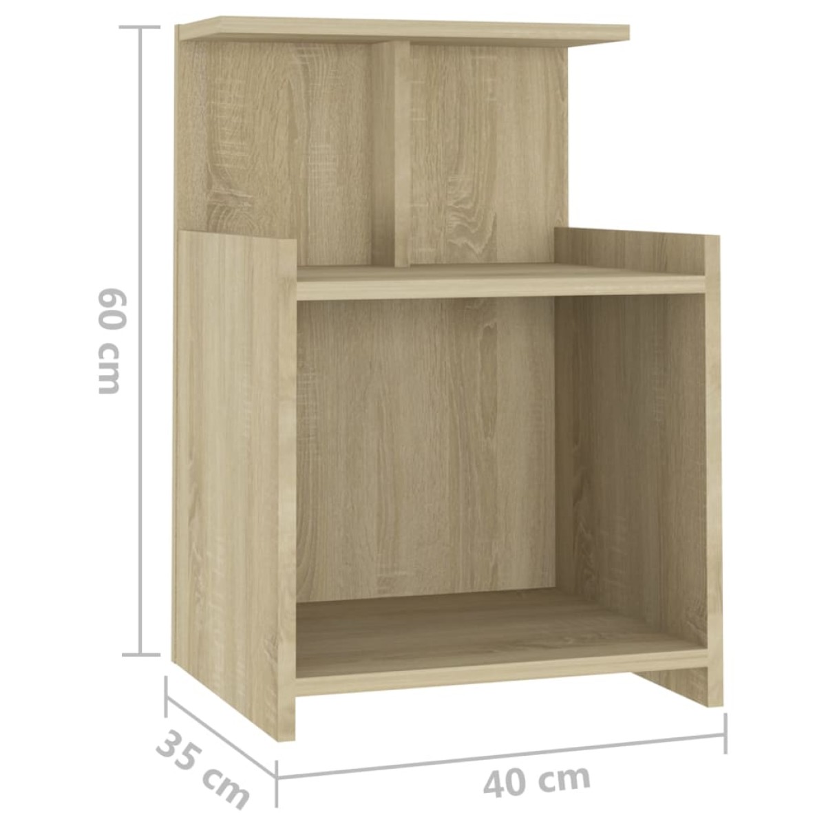 vidaXL Κομοδίνα 2 τεμ. Sonoma Δρυς 40 x 35 x 60 εκ. από Μοριοσανίδα