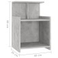 vidaXL Κομοδίνα 2 τεμ. Γκρι Σκυροδέματος 40 x 35 x 60 εκ. Μοριοσανίδα