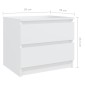 vidaXL Κομοδίνο Λευκό 50 x 39 x 43,5 εκ. από Μοριοσανίδα