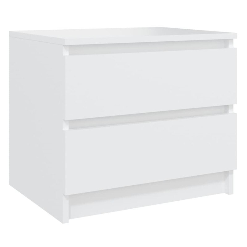 vidaXL Κομοδίνα 2 τεμ. Λευκά 50 x 39 x 43,5 εκ. από Επεξεργασμένο Ξύλο
