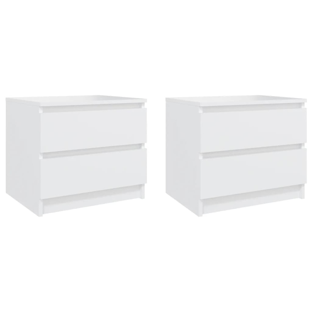 vidaXL Κομοδίνα 2 τεμ. Λευκά 50 x 39 x 43,5 εκ. από Μοριοσανίδα