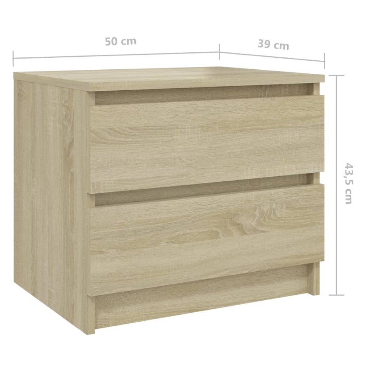 vidaXL Κομοδίνο Sonoma Δρυς 50 x 39 x 43,5 εκ. από Μοριοσανίδα