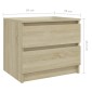 vidaXL Κομοδίνο Sonoma Δρυς 50 x 39 x 43,5 εκ. από Μοριοσανίδα