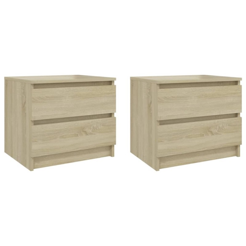 vidaXL Κομοδίνα 2 τεμ. Sonoma Δρυς 50 x 39 x 43,5 εκ. από Επεξ. Ξύλο