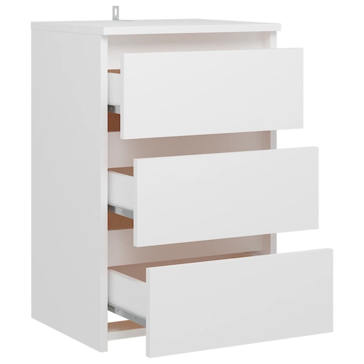 vidaXL Κομοδίνο Λευκό 40 x 35 x 62,5 εκ. από Μοριοσανίδα