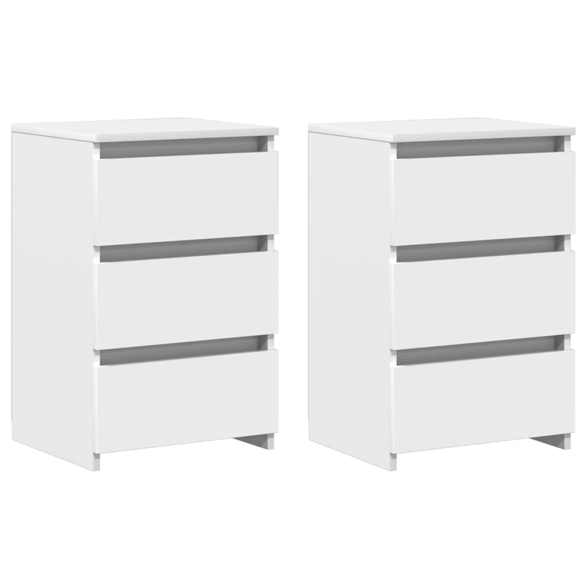 vidaXL Κομοδίνα 2 τεμ. Λευκά 40 x 35 x 62,5 εκ. από Μοριοσανίδα