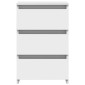 vidaXL Κομοδίνα 2 τεμ. Λευκά 40 x 35 x 62,5 εκ. από Μοριοσανίδα