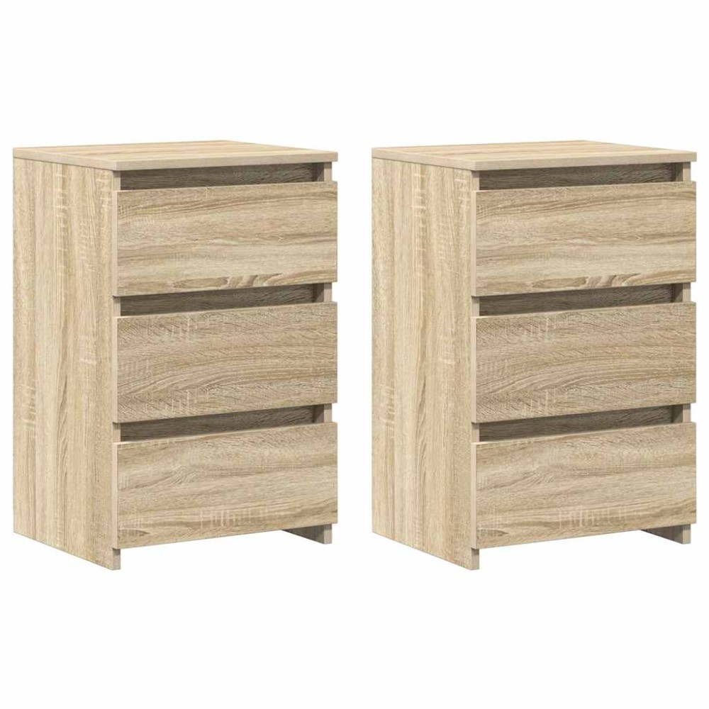 vidaXL Κομοδίνα 2 τεμ. Sonoma Δρυς 40 x 35 x 62,5 εκ. από Επεξ. Ξύλο