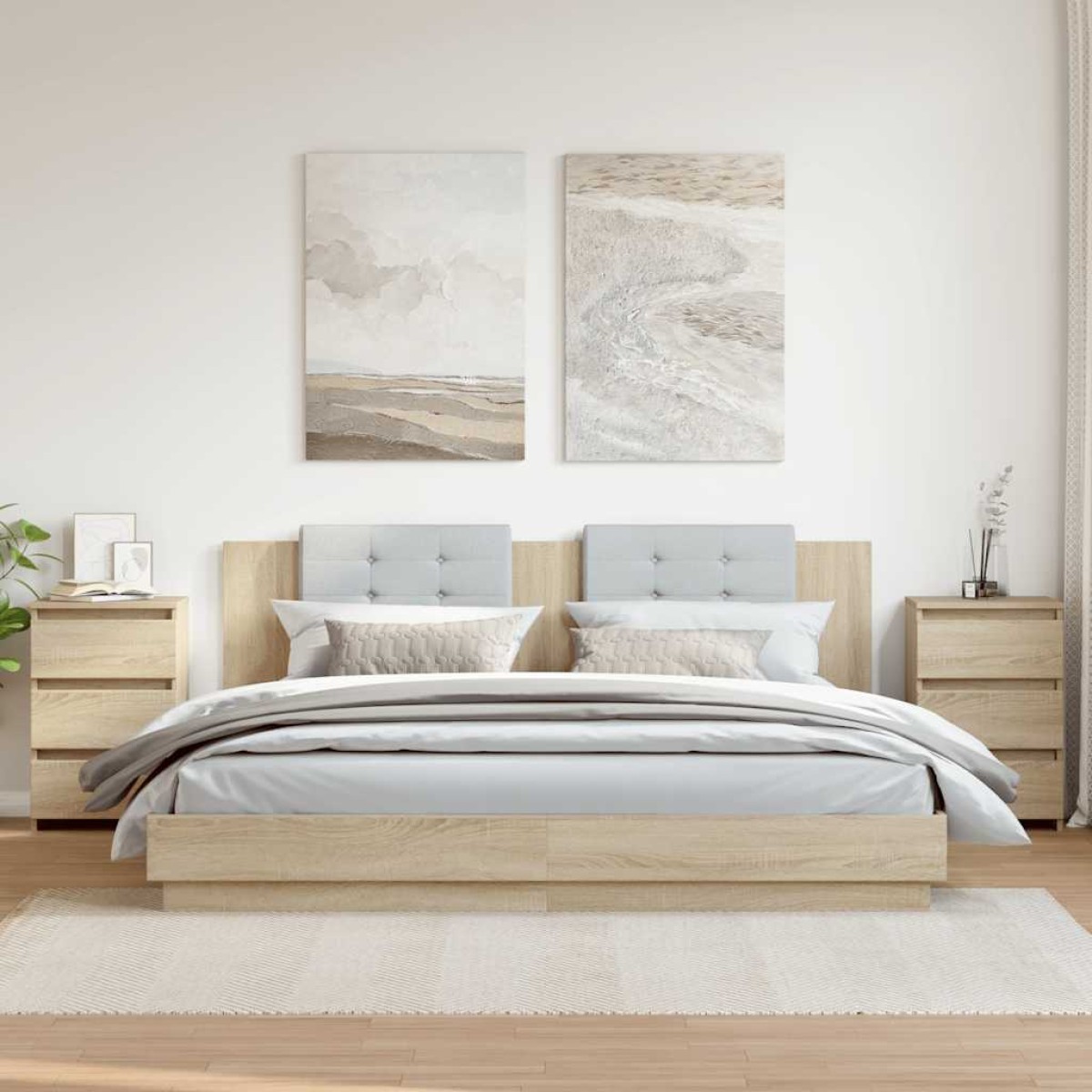 vidaXL Κομοδίνα 2 τεμ. Sonoma Δρυς 40 x 35 x 62,5 εκ. από Μοριοσανίδα