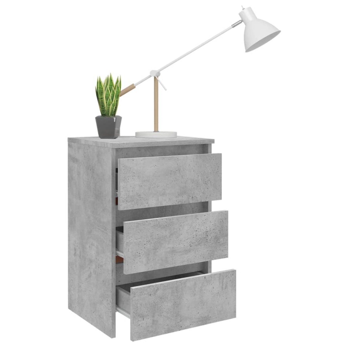 vidaXL Κομοδίνο Γκρι Σκυροδέματος 40 x 35 x 62,5 εκ. από Μοριοσανίδα