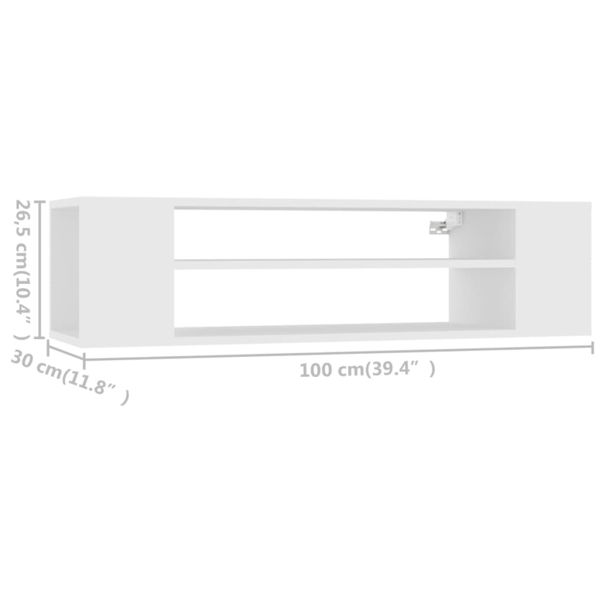 vidaXL Έπιπλο Τηλεόρασης Κρεμαστό Λευκό 100x31x26,5 εκ από Μοριοσανίδα