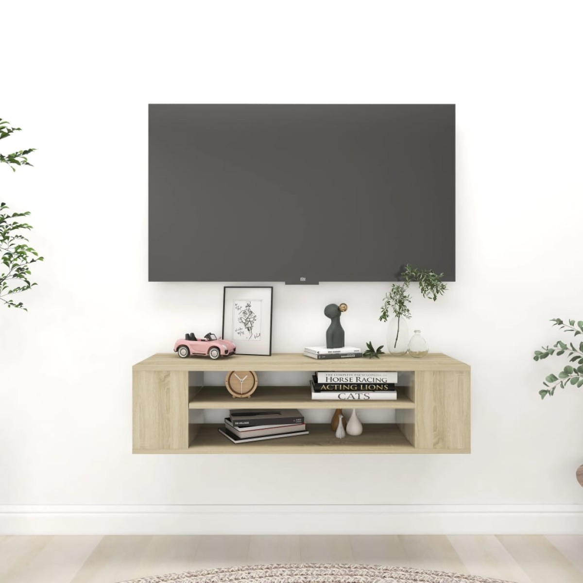 vidaXL Έπιπλο Τηλεόρασης Κρεμ. Sonoma Δρυς 100x30x26,5 εκ. Μοριοσανίδα