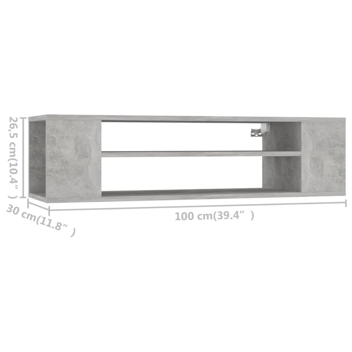 vidaXL Έπιπλο Τηλεόρασης Κρεμ. Γκρι Σκυρ. 100x30x26,5 εκ. Μοριοσανίδα