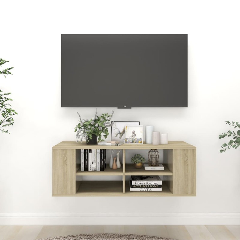 vidaXL Έπιπλο Τηλεόρασης Κρεμαστό Sonoma Δρυς 102x35x35 εκ Επεξ. Ξύλο