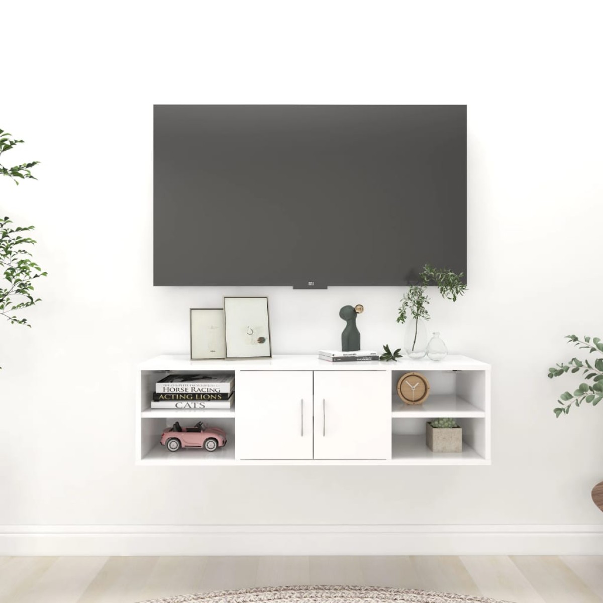 vidaXL Ραφιέρα Τοίχου Λευκή 102 x 30 x 29 εκ. από Μοριοσανίδα