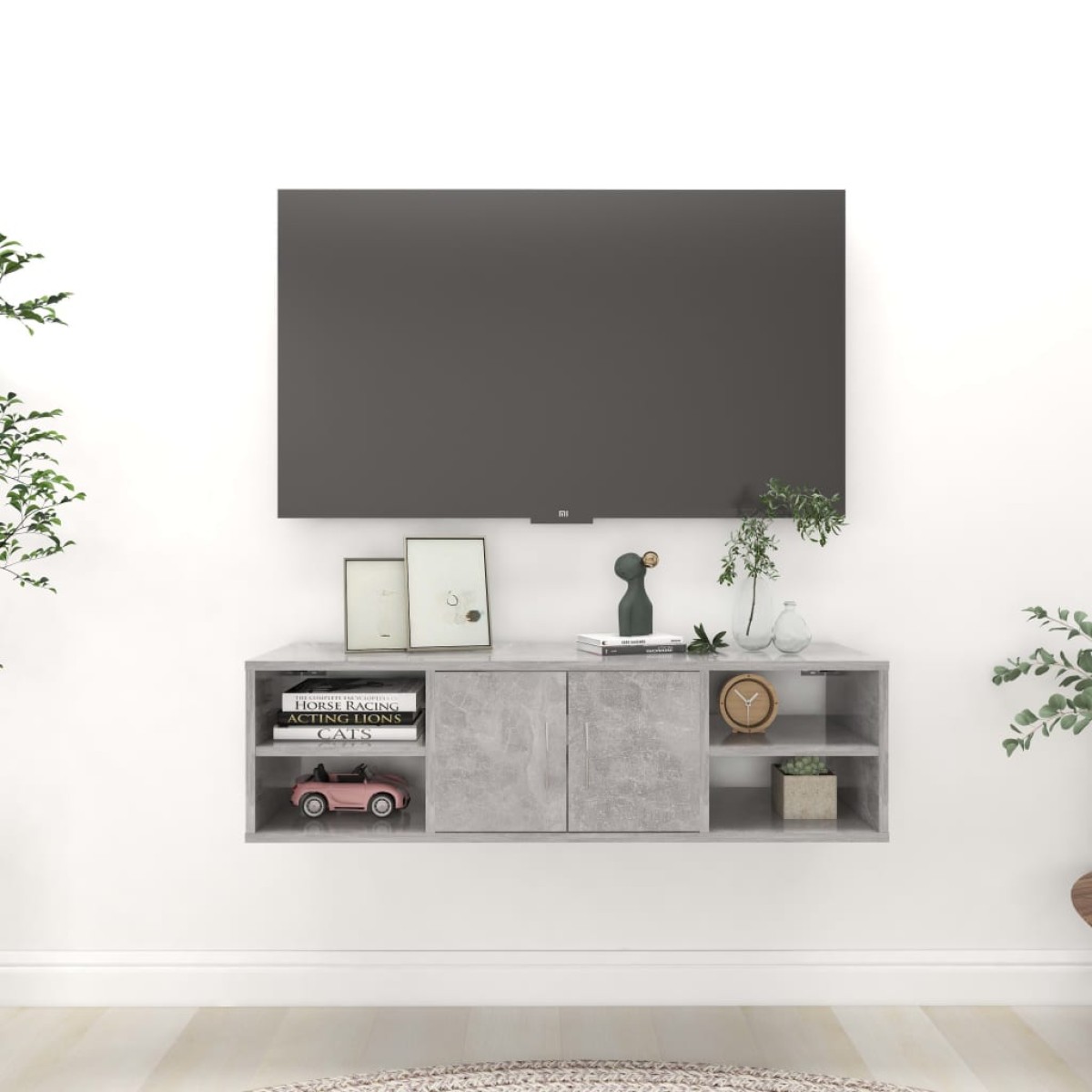 vidaXL Ραφιέρα Τοίχου Γκρι Σκυροδέματος 102 x 30 x 29 εκ. Μοριοσανίδα