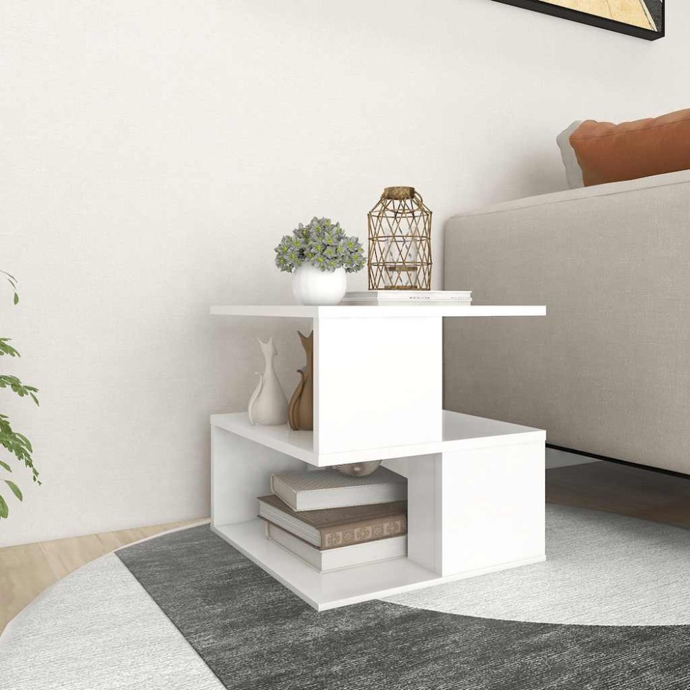 vidaXL Τραπέζι Βοηθητικό Λευκό 40 x 40 x 40 εκ. από Επεξ. Ξύλο