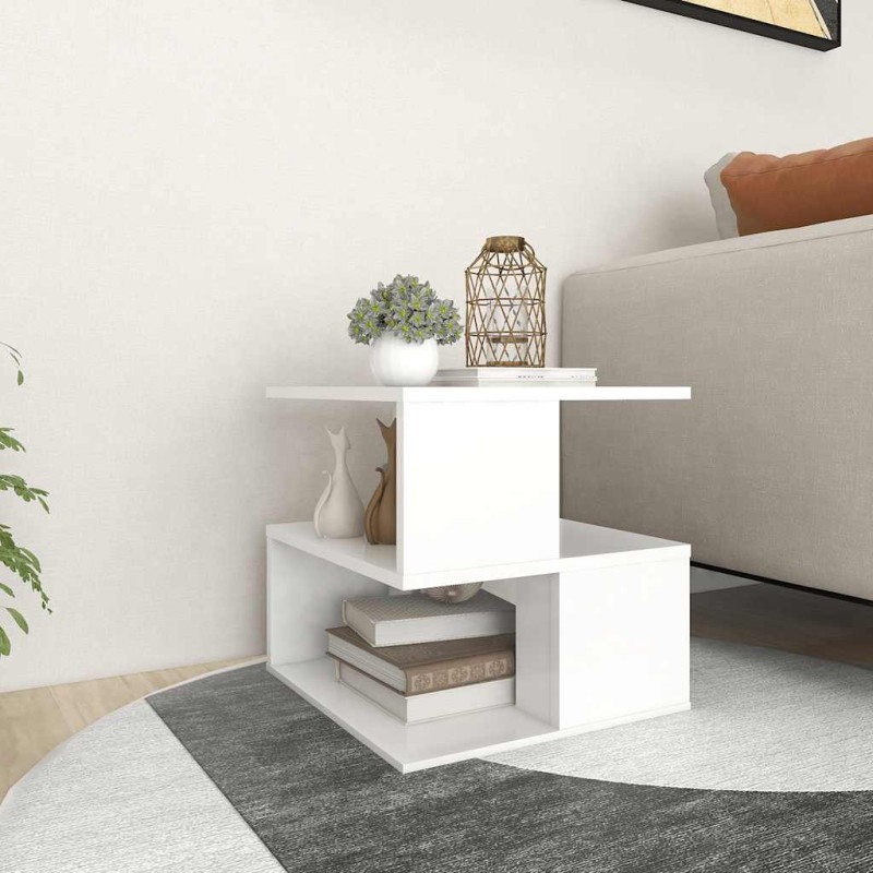 vidaXL Τραπέζι Βοηθητικό Λευκό 40 x 40 x 40 εκ. από Επεξ. Ξύλο