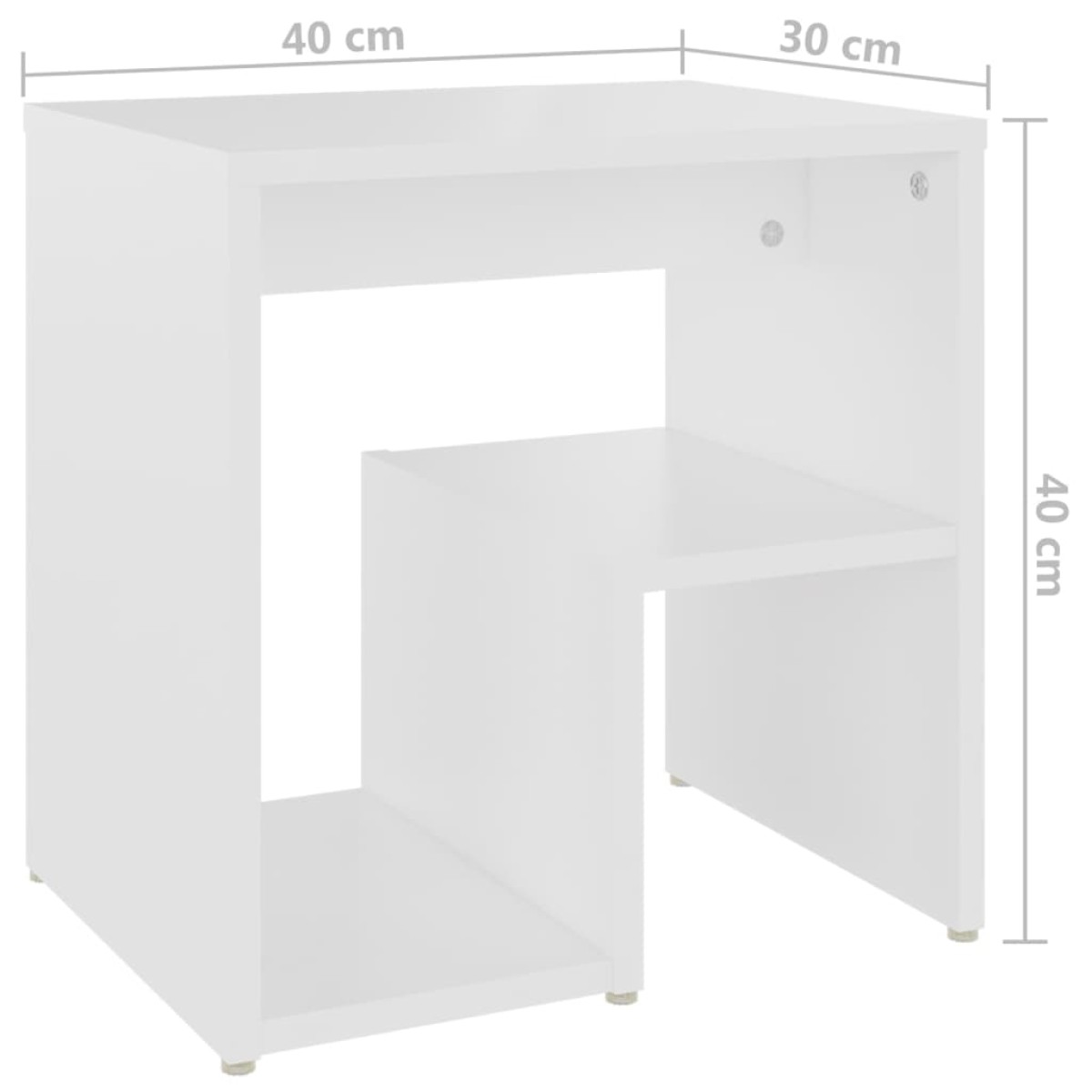 vidaXL Κομοδίνο Λευκό 40 x 30 x 40 εκ. από Μοριοσανίδα