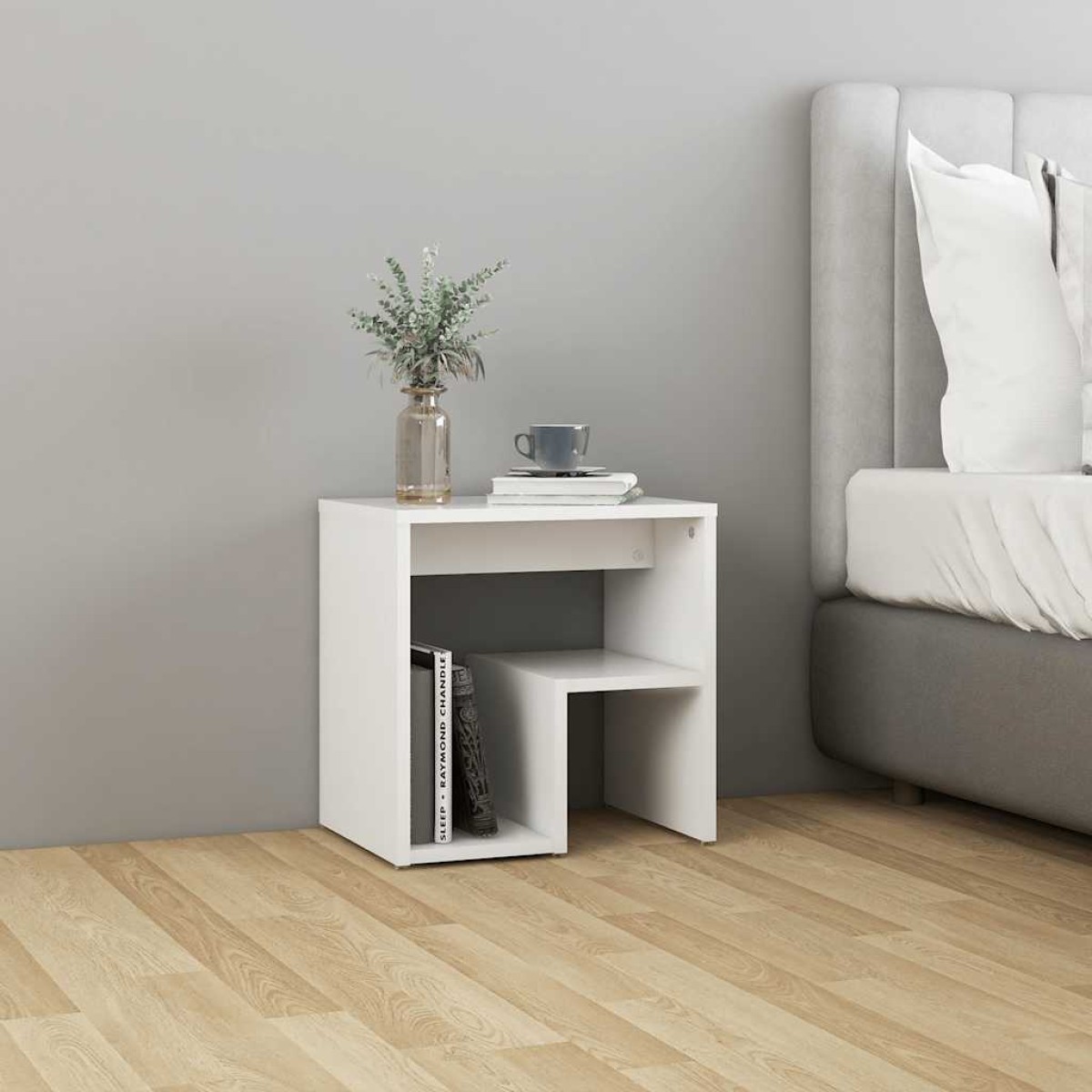 vidaXL Κομοδίνα 2 τεμ. Λευκά 40 x 30 x 40 εκ. από Μοριοσανίδα