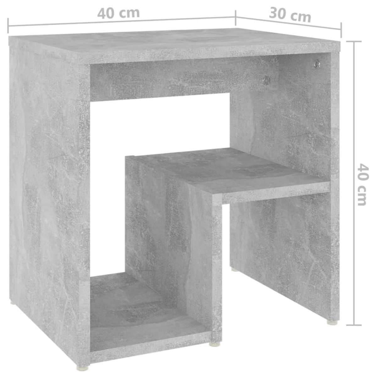 vidaXL Κομοδίνο Γκρι Σκυροδέματος 40 x 30 x 40 εκ. από Μοριοσανίδα