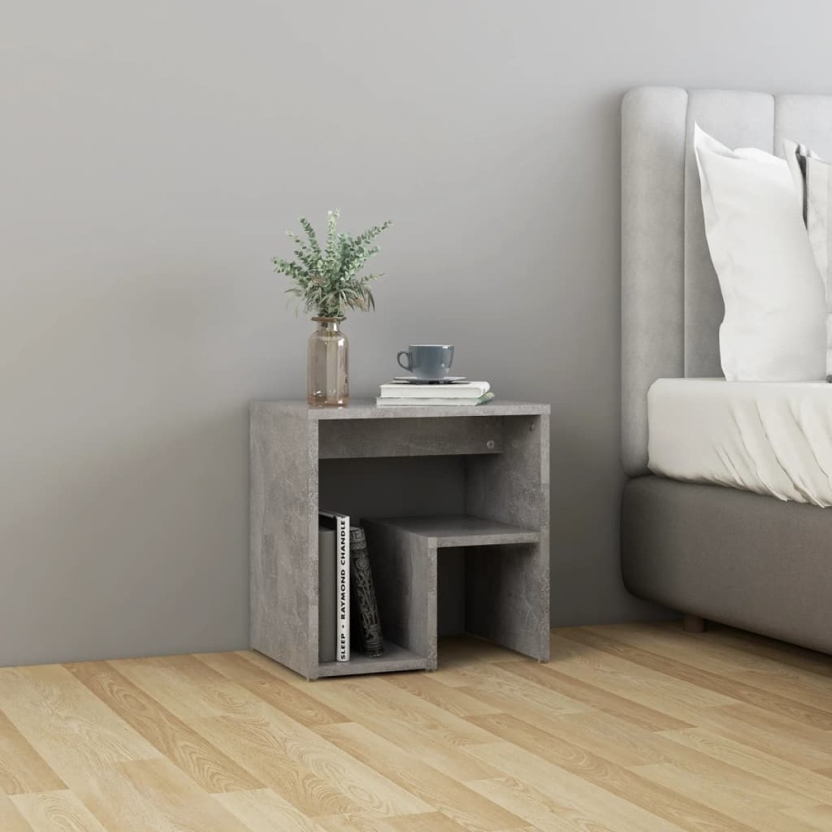 vidaXL Κομοδίνα 2 τεμ. Γκρι Σκυροδέμ. 40 x 30 x 40 εκ. από Μοριοσανίδα