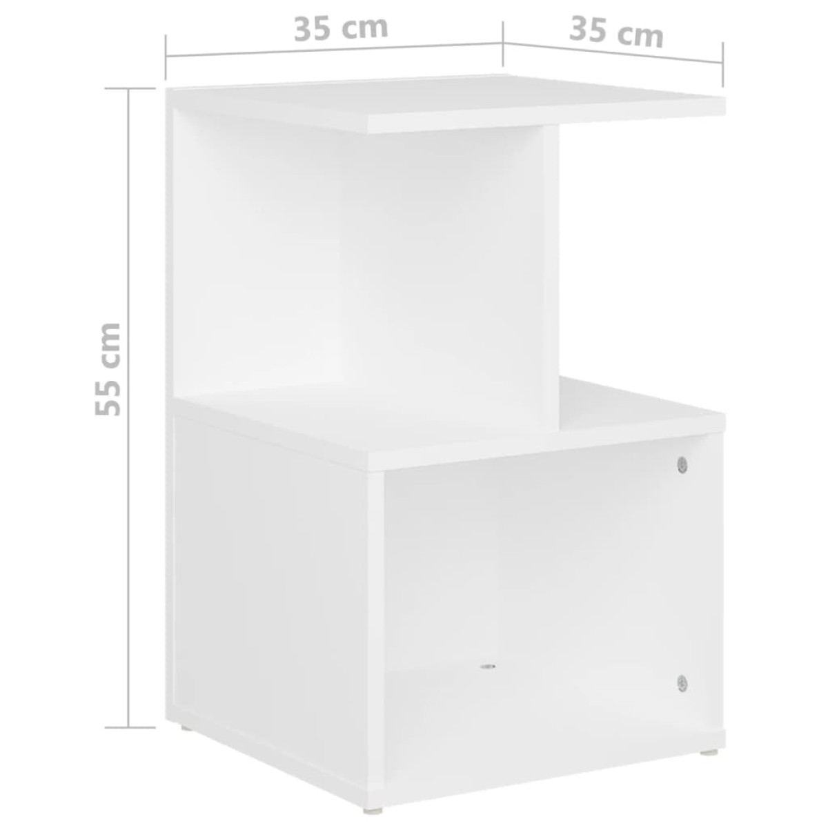 vidaXL Κομοδίνα 2 τεμ. Λευκά 35 x 35 x 55 εκ. από Μοριοσανίδα
