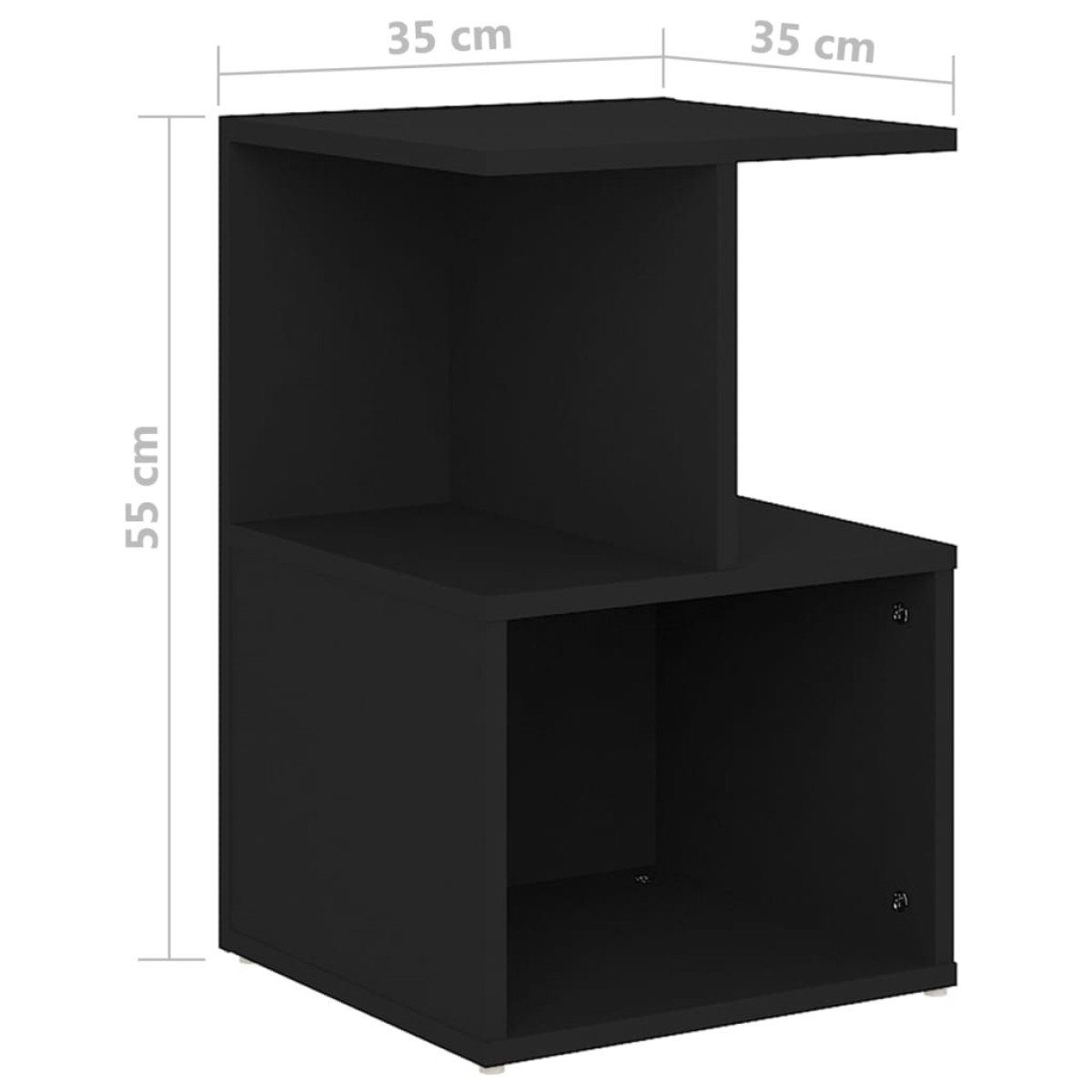 vidaXL Κομοδίνα 2 τεμ. Μαύρα 35 x 35 x 55 εκ. από Μοριοσανίδα