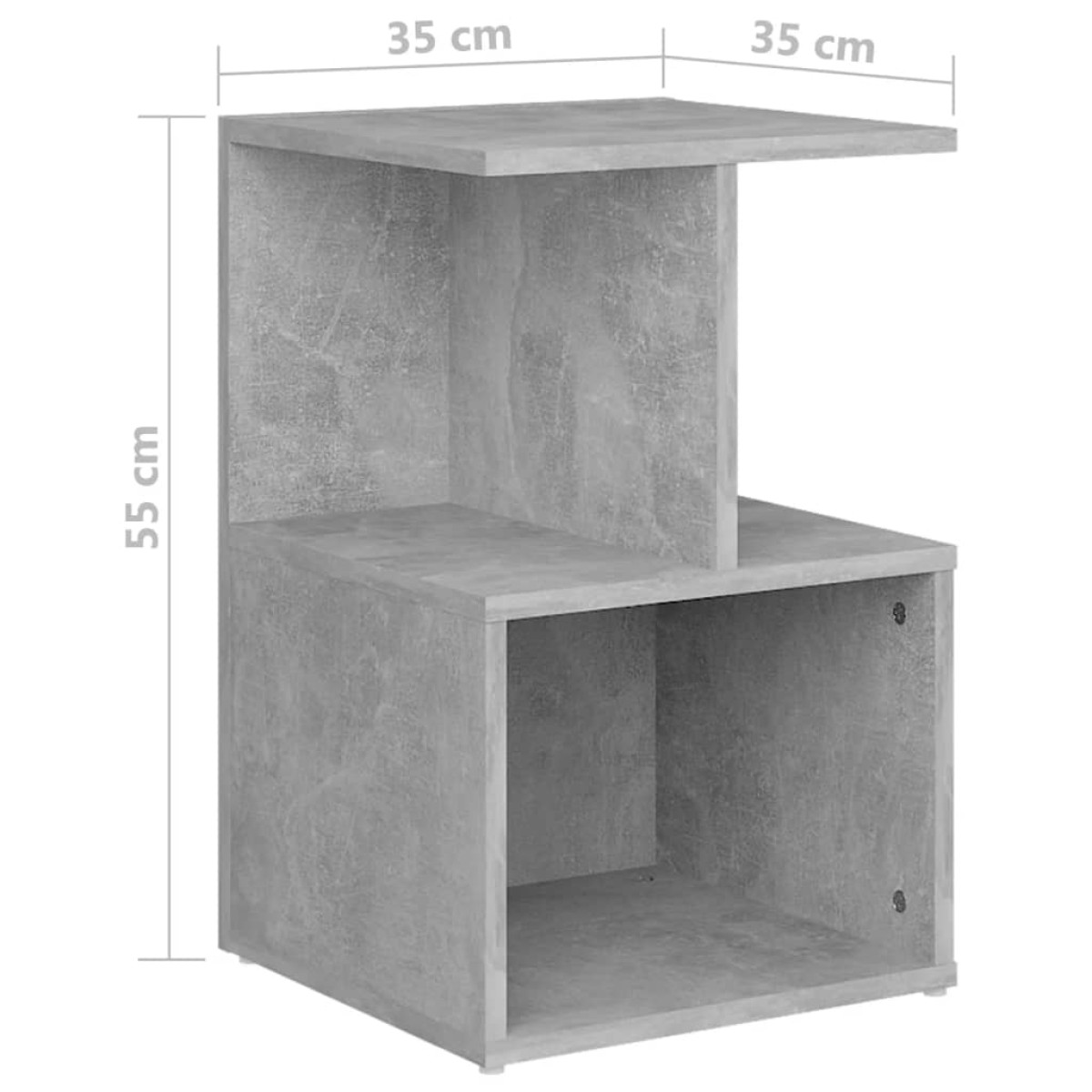 vidaXL Κομοδίνο Γκρι Σκυροδέματος 35 x 35 x 55 εκ. από Μοριοσανίδα