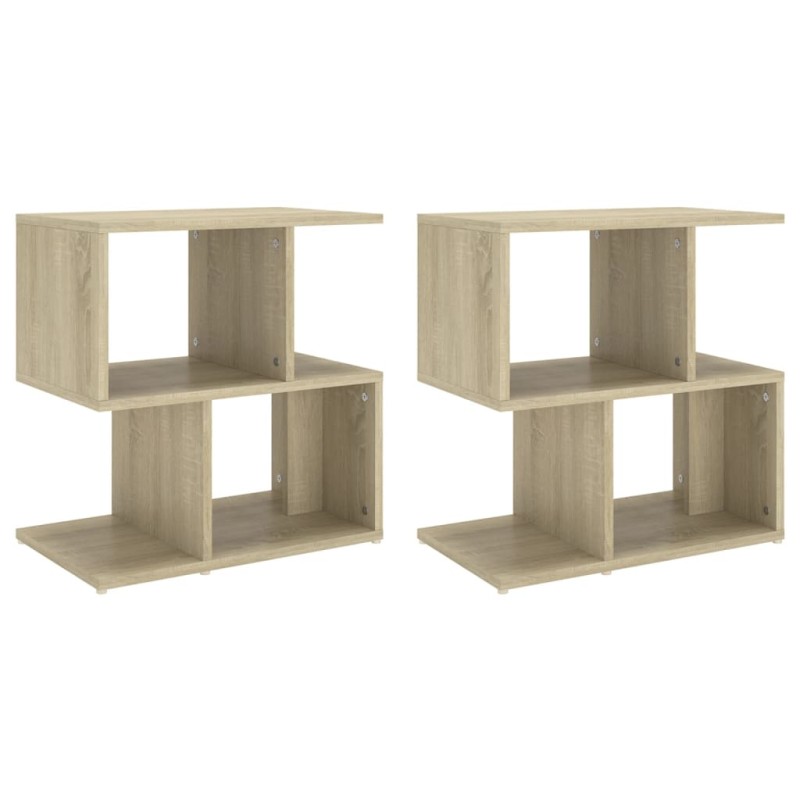 vidaXL Κομοδίνα 2 τεμ. Sonoma Δρυς 50 x 30 x 51,5 εκ. από Επεξ. Ξύλο