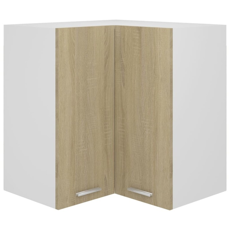 vidaXL Κρεμαστό Γωνιακό Ντουλάπι "Lyon" Χρώμα Sonoma Δρυς 57x57x60 εκ. από Τεχνητό Ξύλο