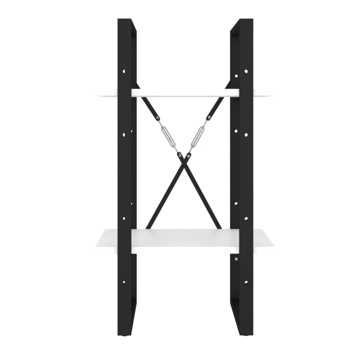 vidaXL Βιβλιοθήκη με 2 Ράφια Λευκή 40 x 30 x 70 εκ. από Μοριοσανίδα
