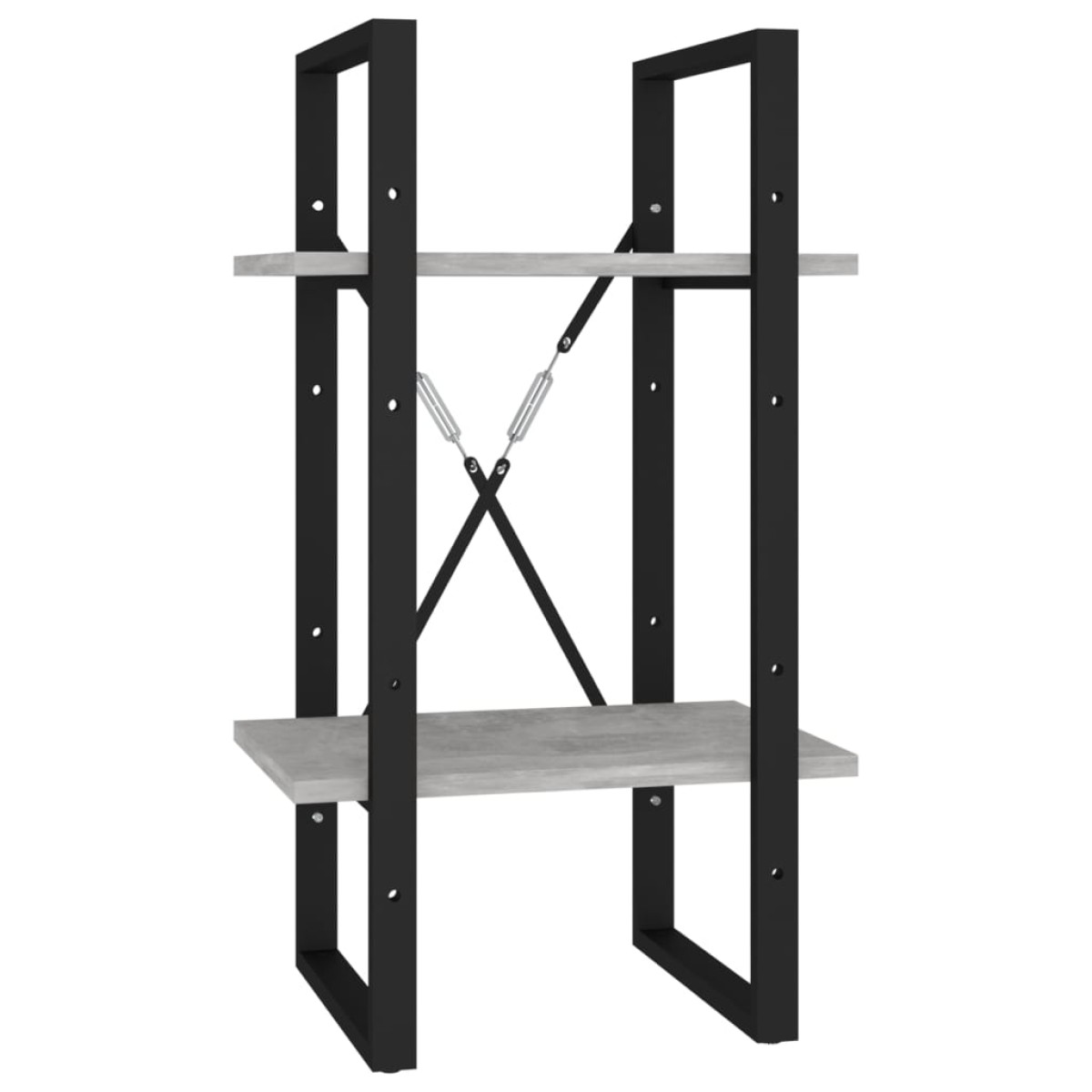 vidaXL Βιβλιοθήκη με 2 Ράφια Γκρι Σκυρ. 40 x 30 x 70 εκ. Μοριοσανίδα