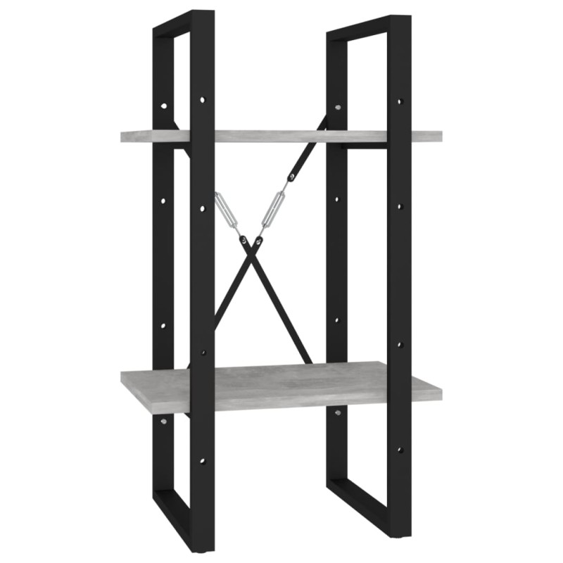 vidaXL Βιβλιοθήκη με 2 Ράφια Γκρι Σκυρ. 40 x 30 x 70 εκ. Επεξ. Ξύλο