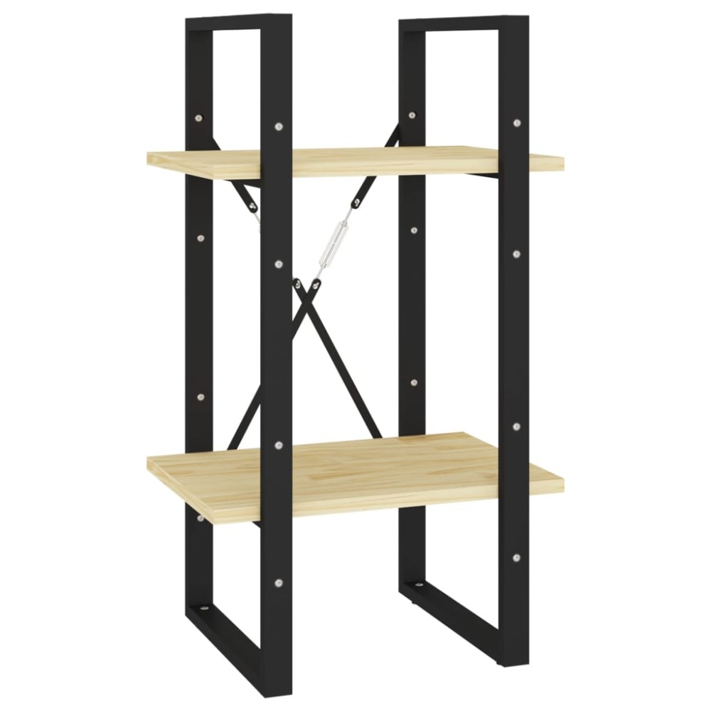 vidaXL Βιβλιοθήκη με 2 Ράφια Καφέ 40x30x70 εκ. από Μασίφ Ξύλο Πεύκου