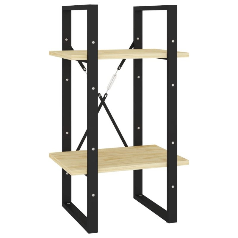 vidaXL Βιβλιοθήκη με 2 Ράφια Καφέ 40x30x70 εκ. από Μασίφ Ξύλο Πεύκου