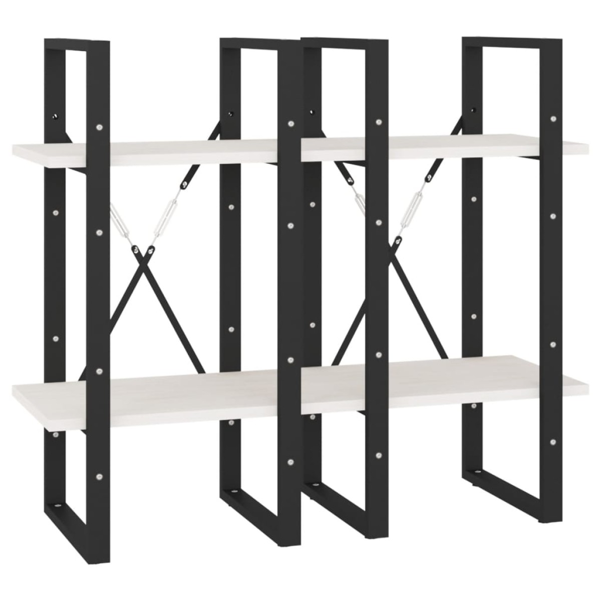 vidaXL Βιβλιοθήκη με 4 Ράφια Λευκή 40x30x140 εκ. από Μασίφ Ξύλο Πεύκου