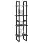vidaXL Βιβλιοθήκη με 4 Ράφια Γκρι 40x30x140 εκ. από Μασίφ Ξύλο Πεύκου