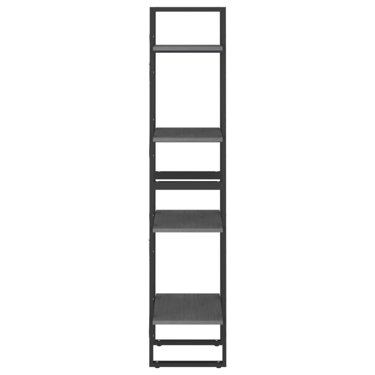 vidaXL Βιβλιοθήκη με 4 Ράφια Γκρι 40x30x140 εκ. από Μασίφ Ξύλο Πεύκου
