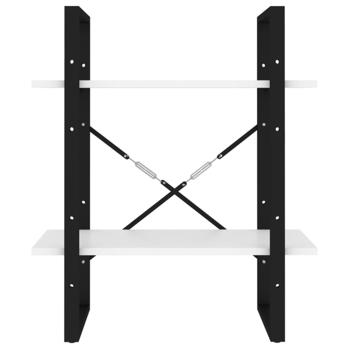 vidaXL Βιβλιοθήκη με 2 Ράφια Λευκή 60 x 30 x 70 εκ. από Μοριοσανίδα