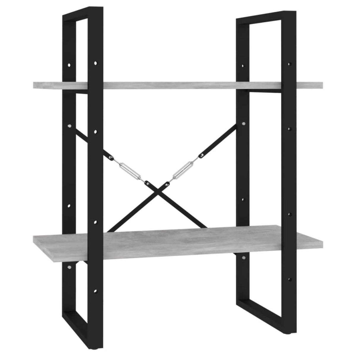 vidaXL Βιβλιοθήκη με 2 Ράφια Γκρι Σκυρ. 60 x 30 x 70 εκ. Μοριοσανίδα