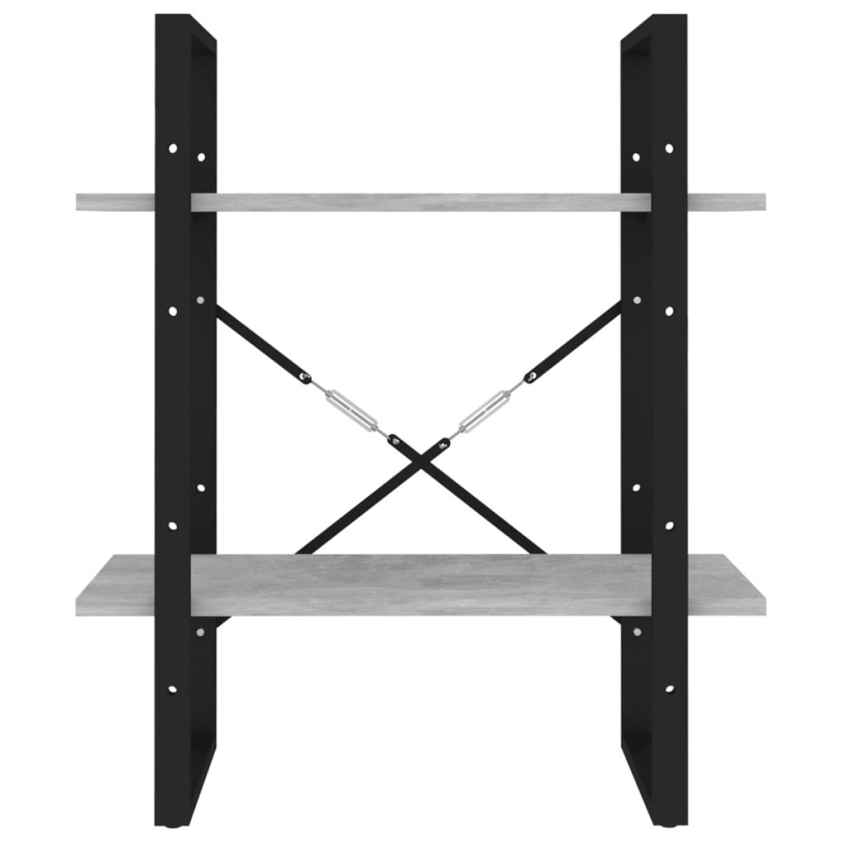 vidaXL Βιβλιοθήκη με 2 Ράφια Γκρι Σκυρ. 60 x 30 x 70 εκ. Μοριοσανίδα