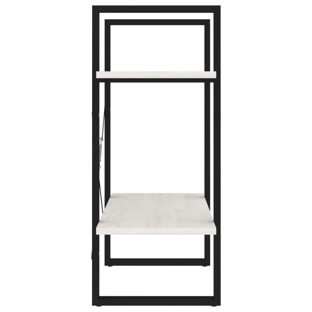 vidaXL Βιβλιοθήκη με 2 Ράφια Λευκή 60x30x70 εκ. από Μασίφ Ξύλο Πεύκου