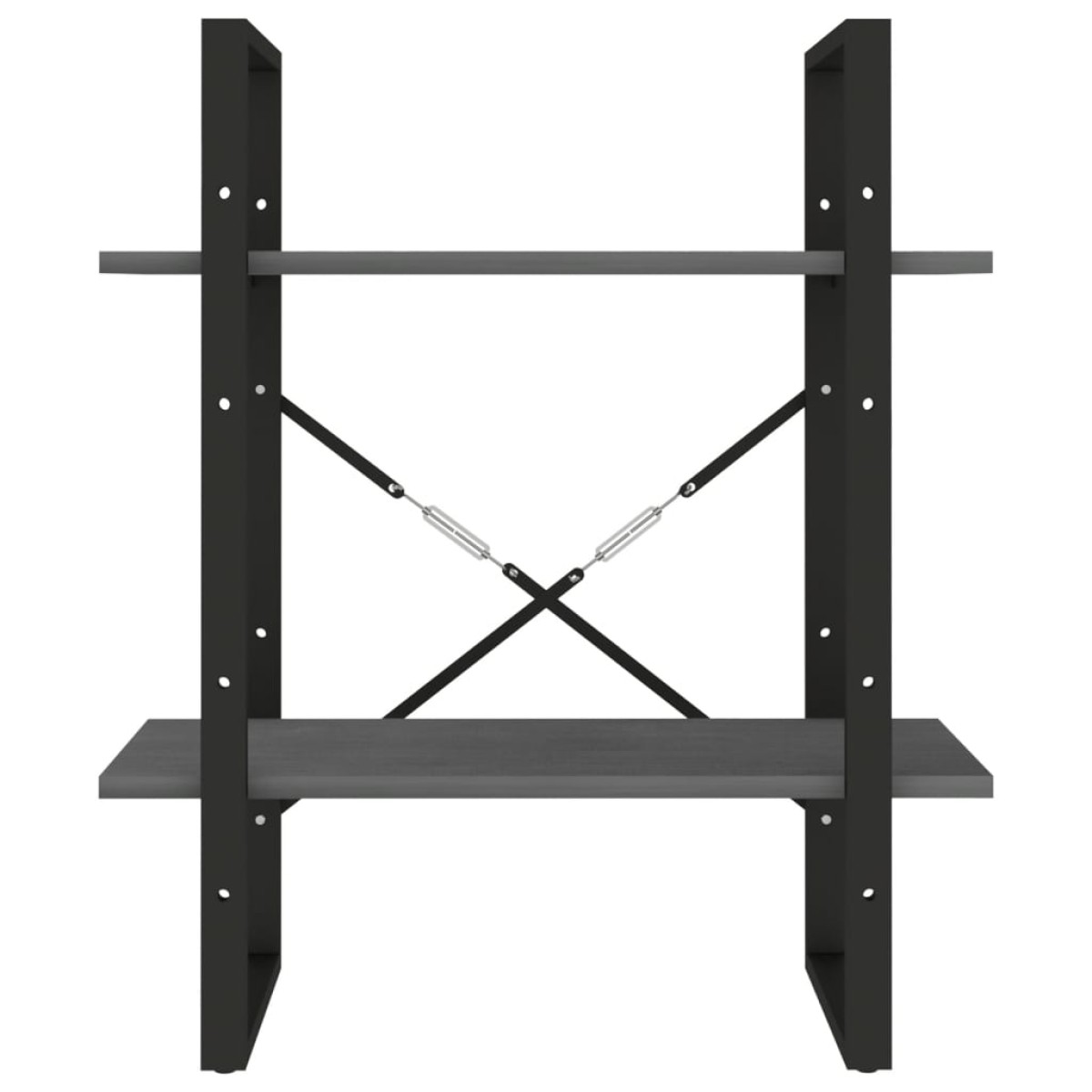 vidaXL Βιβλιοθήκη με 2 Ράφια 60 x 30 x 70 εκ. από Μασίφ Ξύλο Πεύκου