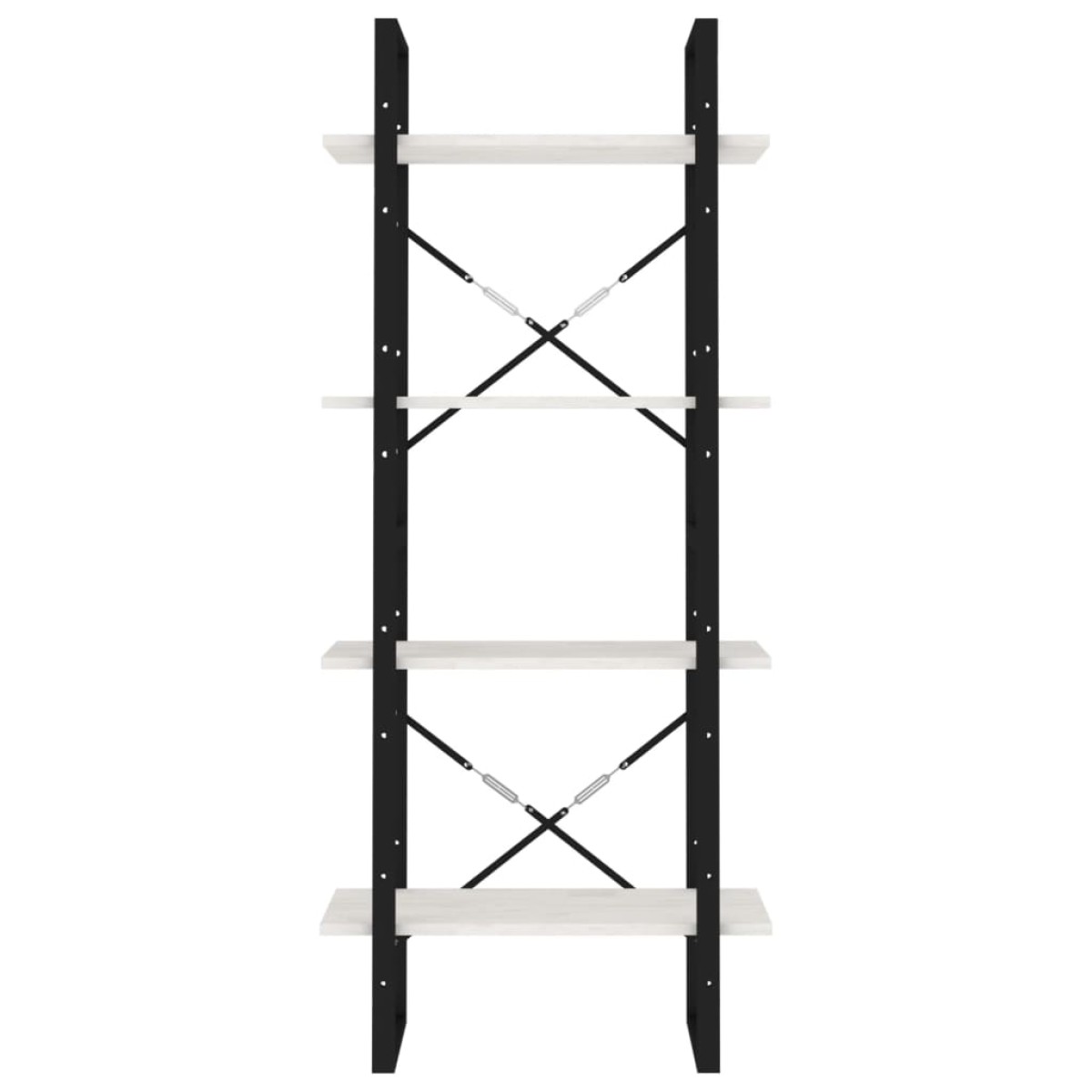vidaXL Βιβλιοθήκη με 4 Ράφια Λευκή 60x30x140 εκ. από Μασίφ Ξύλο Πεύκου