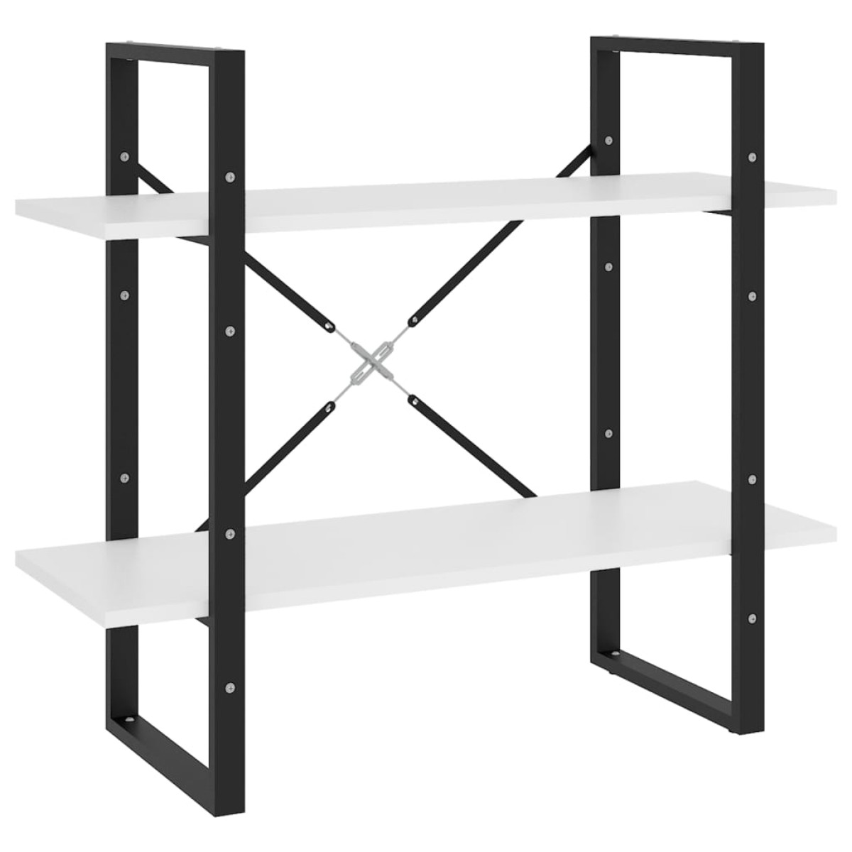 vidaXL Βιβλιοθήκη με 2 Ράφια Λευκή 80 x 30 x 70 εκ. από Μοριοσανίδα