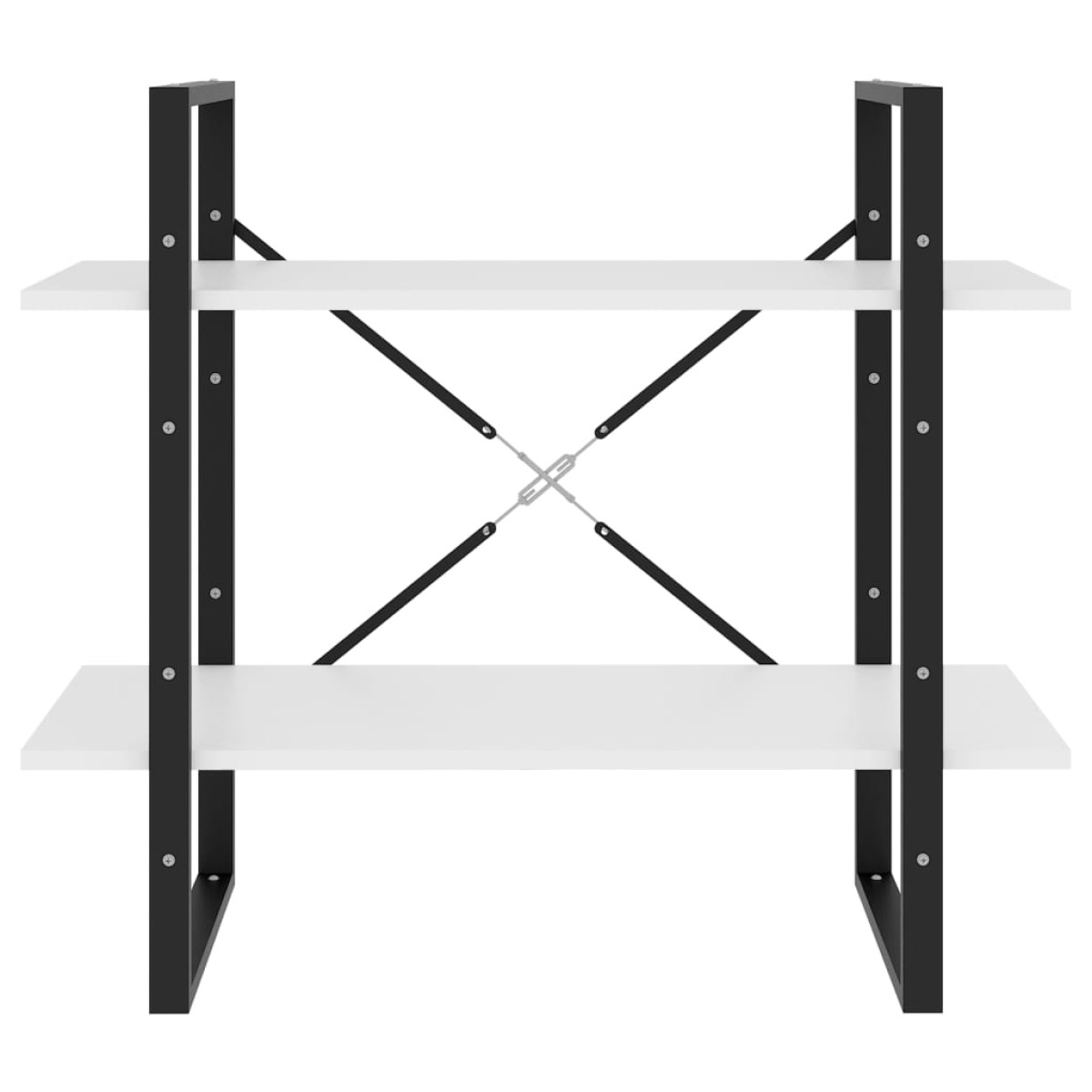 vidaXL Βιβλιοθήκη με 2 Ράφια Λευκή 80 x 30 x 70 εκ. από Μοριοσανίδα
