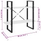 vidaXL Βιβλιοθήκη με 2 Ράφια Λευκή 80 x 30 x 70 εκ. από Μοριοσανίδα