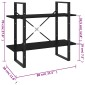 vidaXL Βιβλιοθήκη με 2 Ράφια Μαύρη 80 x 30 x 70 εκ. από Μοριοσανίδα