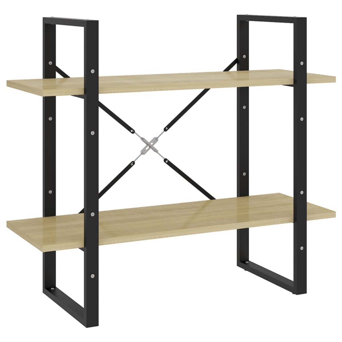 vidaXL Βιβλιοθήκη με 2 Ράφια Sonoma Δρυς 80 x 30 x 70 εκ. Μοριοσανίδα